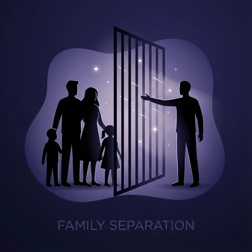 This image represents family separation